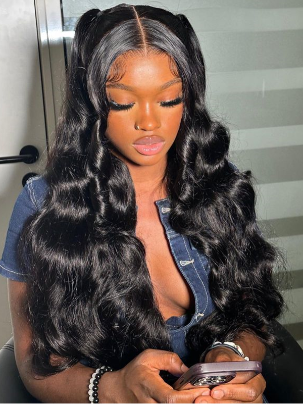 #1 Jet Black Body Wave Human Hair Wig Sterly 100% Human Hair Wigs - sterlyhair