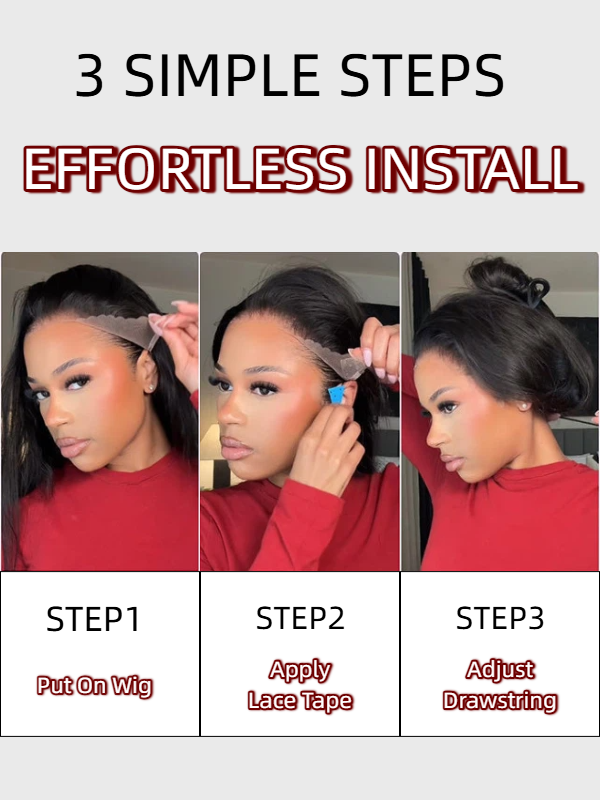 #1 Jet Black Glueless 13x6 Straight Hair With Drawstring 100% Human Hair Wigs - sterlyhair