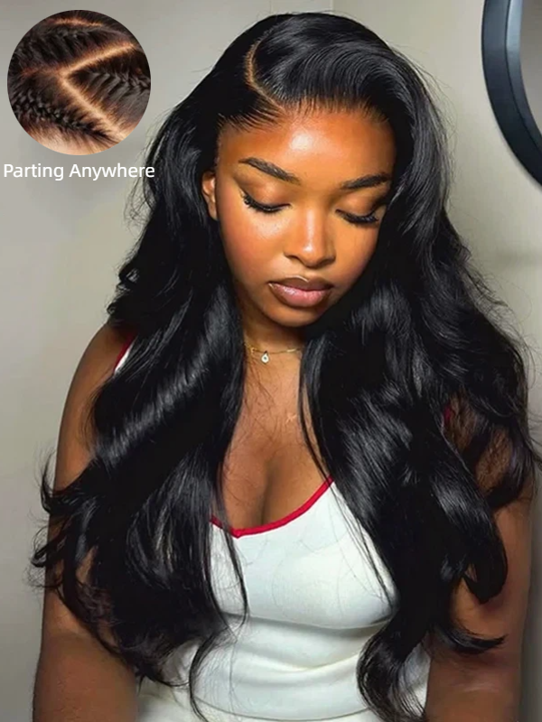 #1 Jet Black Glueless 7×6 Real HD Lace Body Wave Human Hair Wig 180% Density - sterlyhair