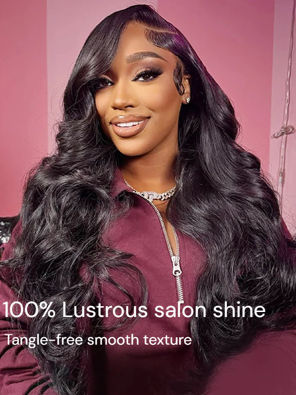 #1 Jet Black Glueless 7×6 Real HD Lace Body Wave Human Hair Wig 180% Density - sterlyhair