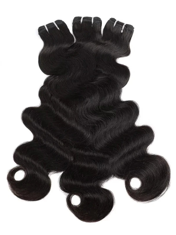 #1 Jet Black High Quality Double Drawn Raw Virgin Cuticle Aligned Body Wave Human Hair Bundles - sterlyhair