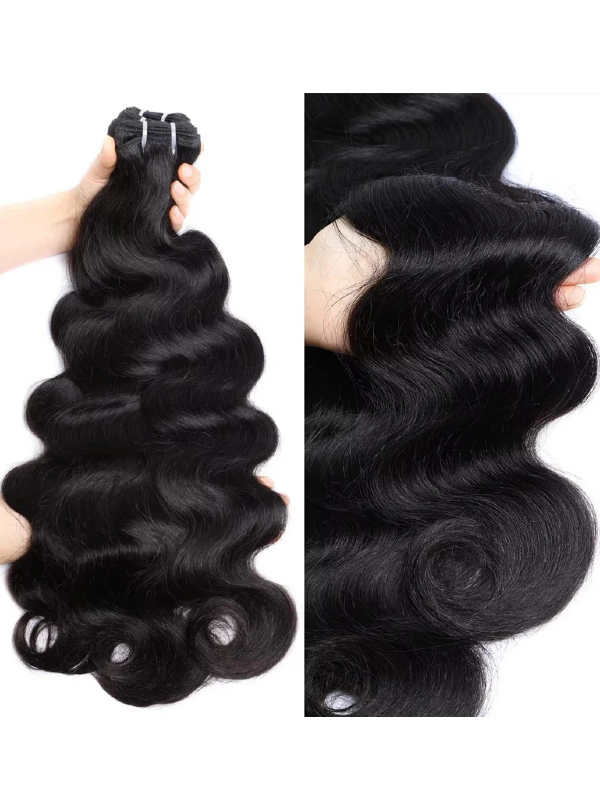#1 Jet Black High Quality Double Drawn Raw Virgin Cuticle Aligned Body Wave Human Hair Bundles - sterlyhair