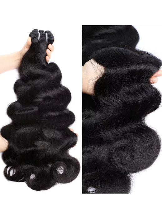 #1 Jet Black High Quality Double Drawn Raw Virgin Cuticle Aligned Body Wave Human Hair Bundles - sterlyhair
