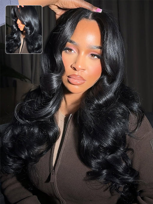 #1 Jet Black Layered Cut Salon Styled 13x6 Lace Frontal Human Hair Wigs Sterly Hair - sterlyhair