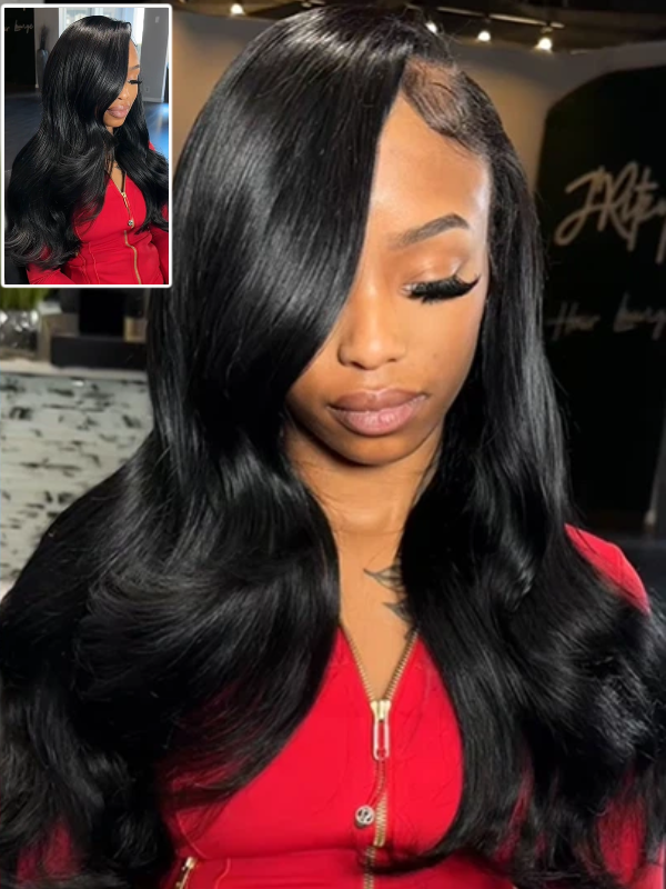 #1 Jet Black Raw Indian Hair Body Wave Bundles Human Hair Extensions 1/ 3 /4 Bundles - sterlyhair