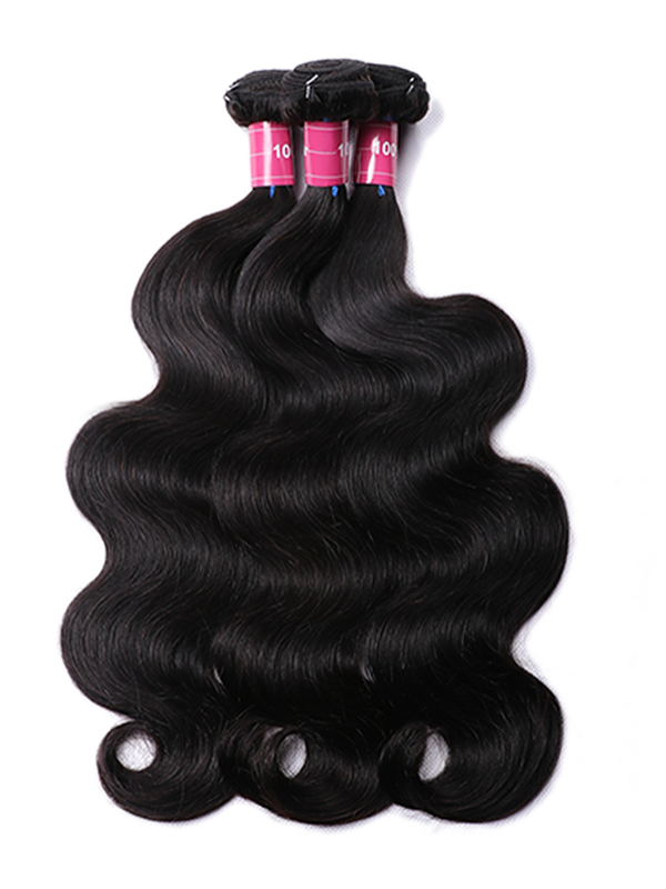 #1 Jet Black Raw Indian Hair Body Wave Bundles Human Hair Extensions 1/ 3 /4 Bundles - sterlyhair