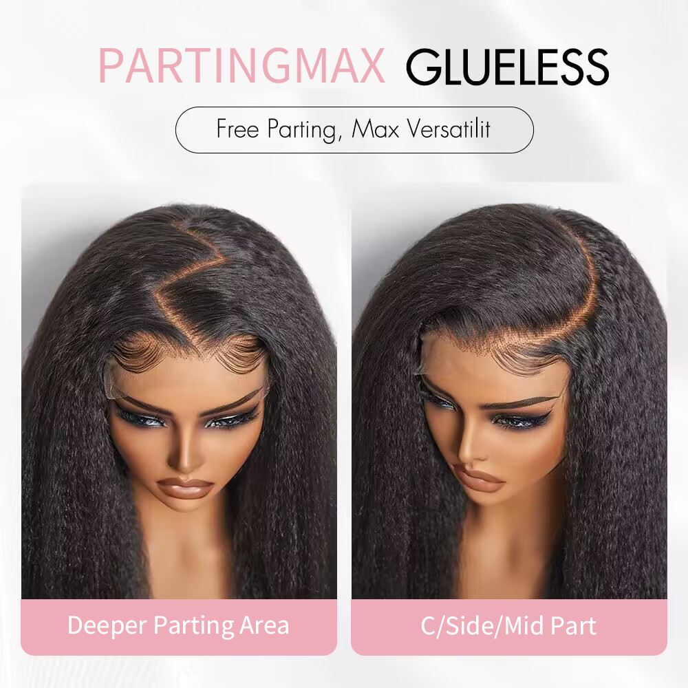 9x6 Lace Parting Max Glueless Wig Natural Kinky Straight / Yaki Straight Ready to Go Wig - sterlyhair