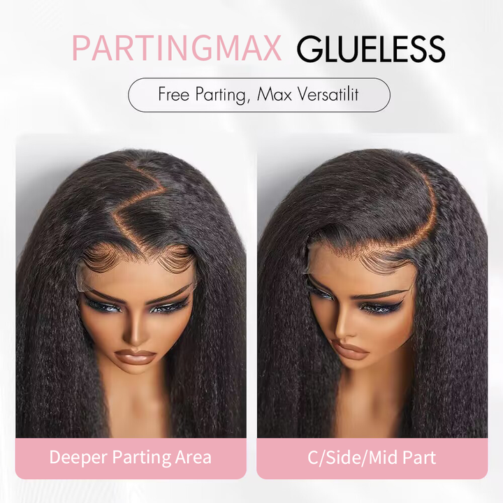 9x6 Lace Parting Max Glueless Wig Natural Kinky Straight / Yaki Straight Ready to Go Wig - sterlyhair