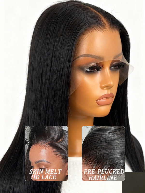Raw Hair Wig | #1 Jet Black Parting Max 9x6 / 13x6 HD Lace Wig Straight Hair Wig
