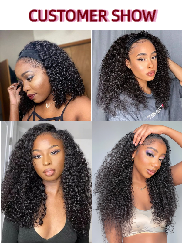 3-In-1 Half Wig Kinky Curly Glueless Flexi-Fit Drawstring Wig Beginner Friendly