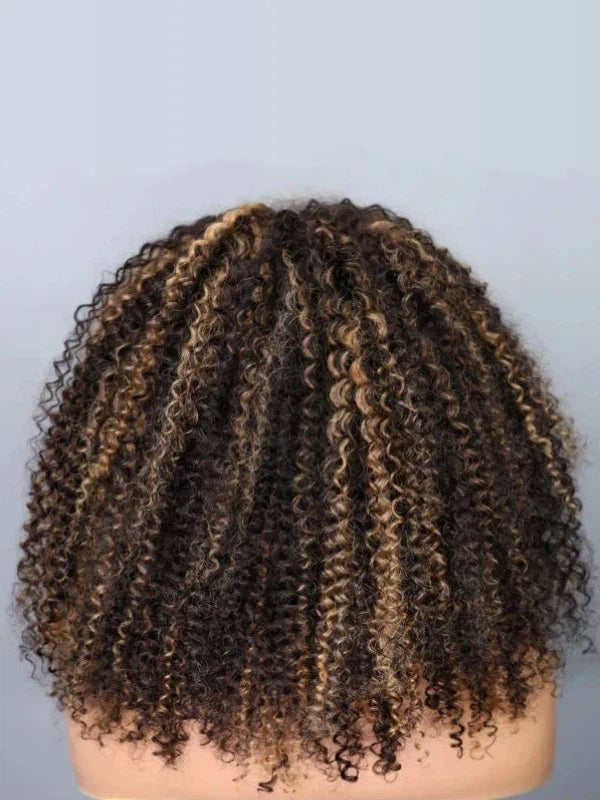 Highlight Kinky Curly Wave 3-In-1 Half Wig Glueless Install with Drawstring Beginner Friendly - sterlyhair