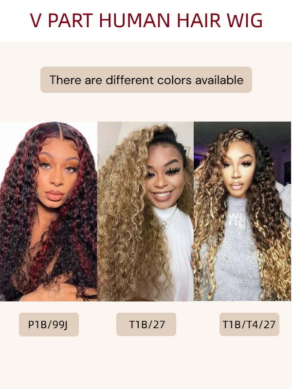 New Updated No Leave Out No Lace No Glue Culry V Part Drawstring Wig