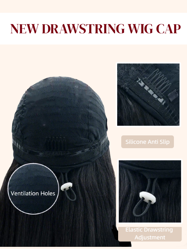 New Updated No Leave Out No Lace No Glue Culry V Part Drawstring Wig