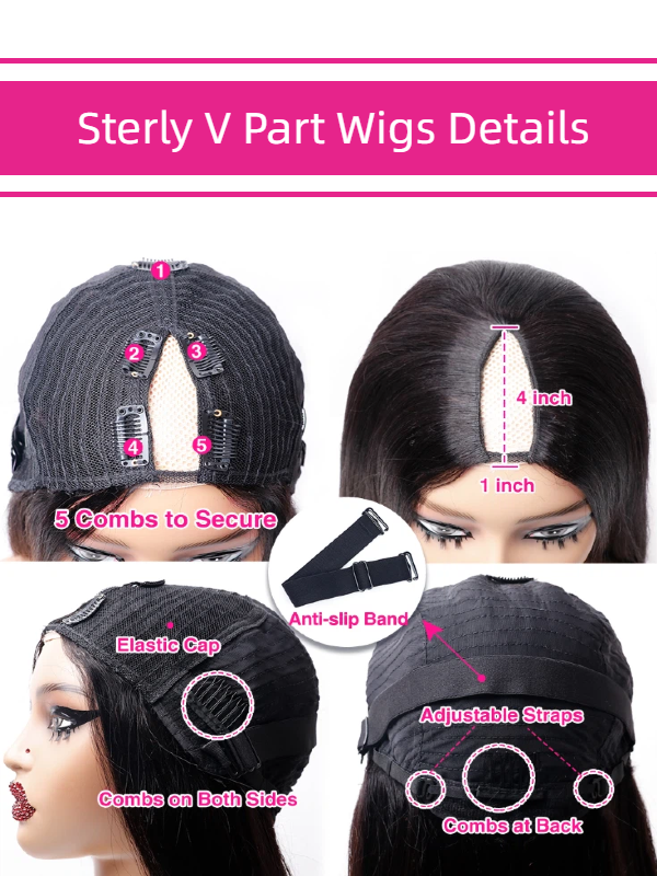 Ombre Colored V/U Part Wig Human Hair Glueless Curly Full Machine Wigs For Black Women - sterlyhair