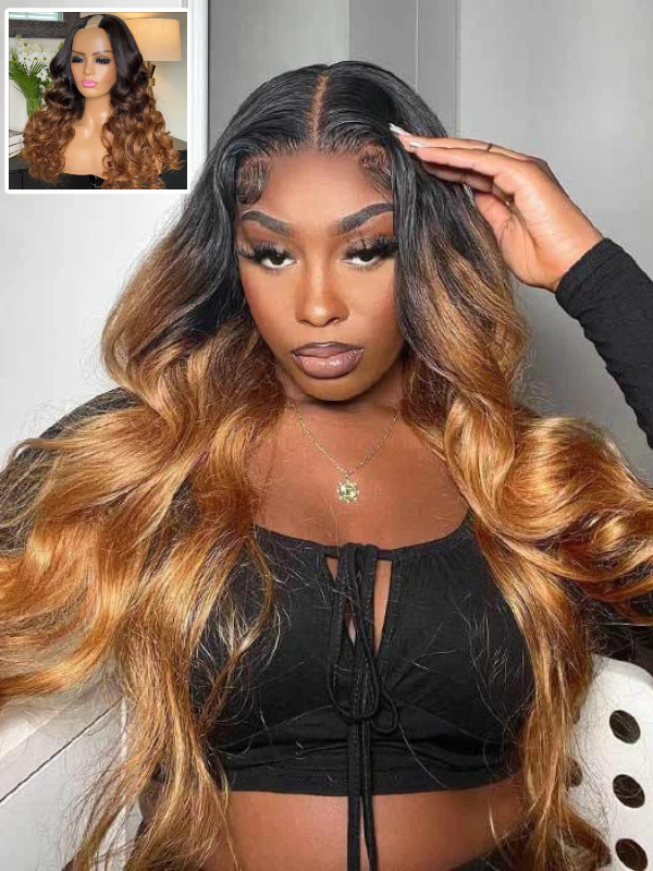 Ombre Color U part Wig Body Wave 100% Human Hair Wig - sterlyhair