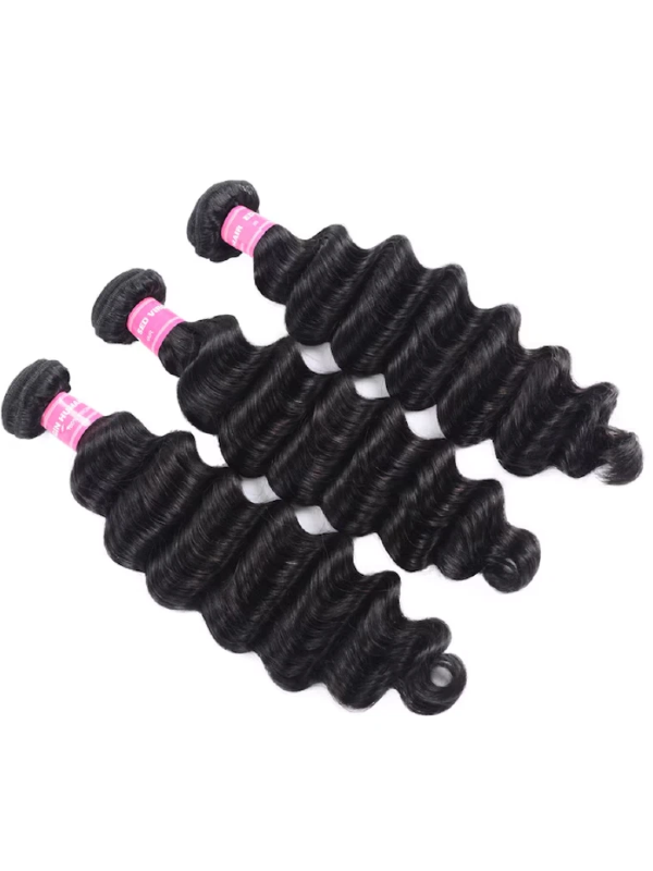 12A Bundles With Closure | Loose Deep Wave Virgin Hair 3 Bundles with 4×4 Lace Closure Hand-tied