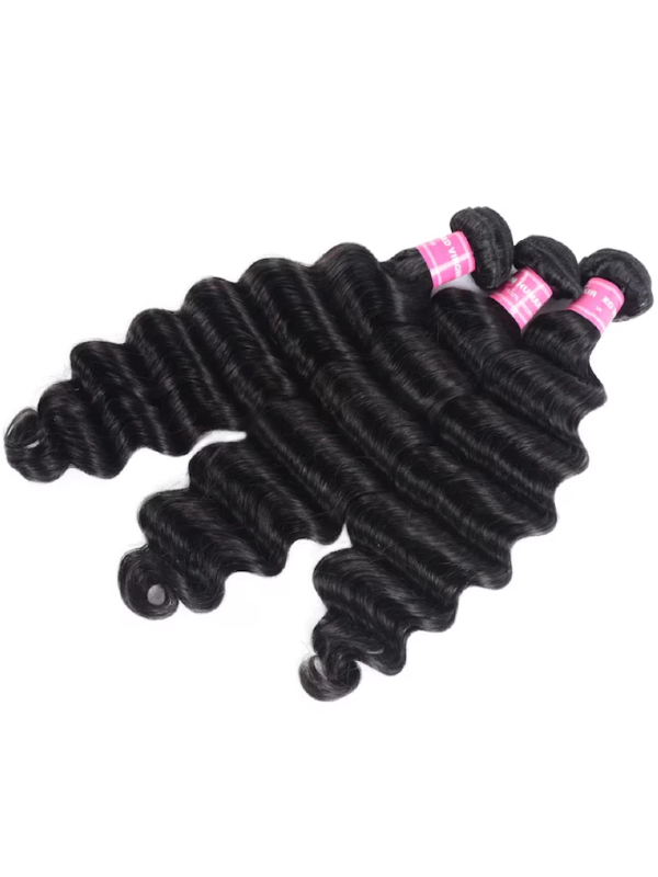 12A Bundles With Closure | Loose Deep Wave Virgin Hair 3 Bundles with 4×4 Lace Closure Hand-tied