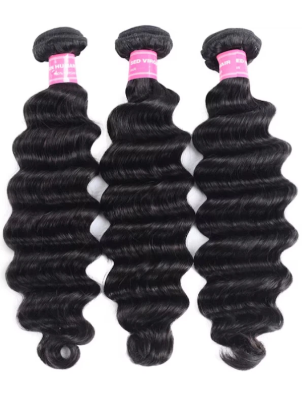 12A Bundles With Closure | Loose Deep Wave Virgin Hair 3 Bundles with 4×4 Lace Closure Hand-tied