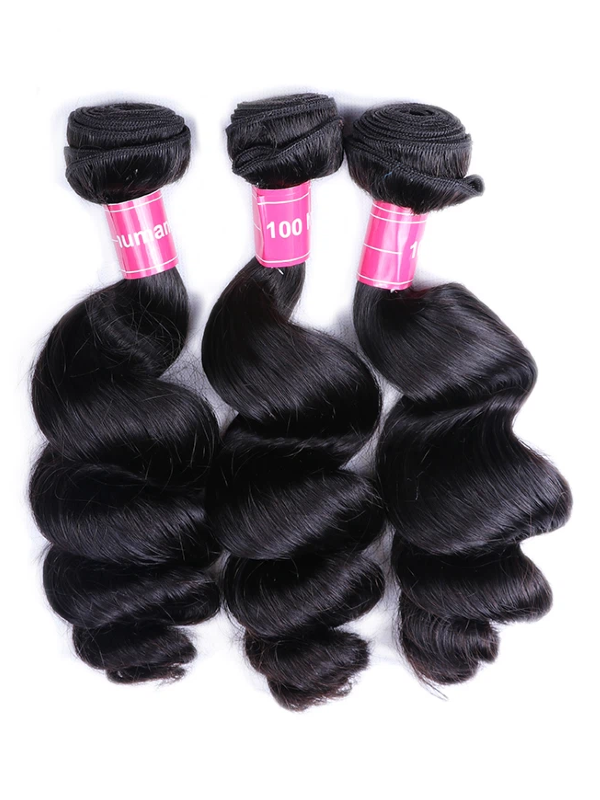 12A Bundles With Closure | 3 Bundles Loose Wave Virgin Hair with 4×4 Transparent Lace Closure - sterlyhair