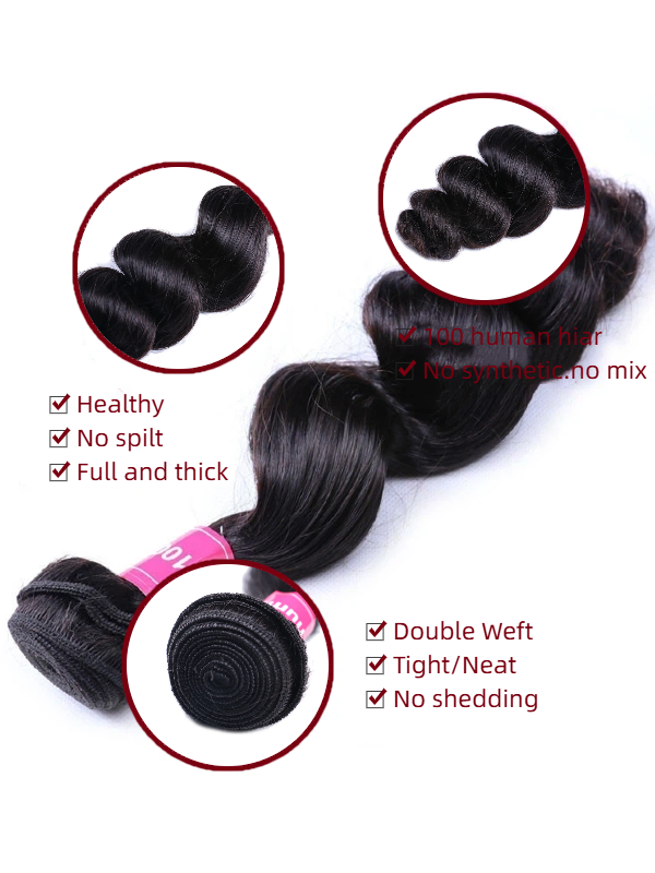 Sterly Hair Loose Wave 3/4 PCS Bundles Deal Human Hair Extensions Bundles - sterlyhair