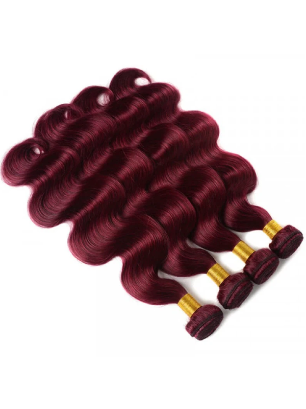 Burgundy 99J Body Wave Bundles Human Hair Extenciones for Women