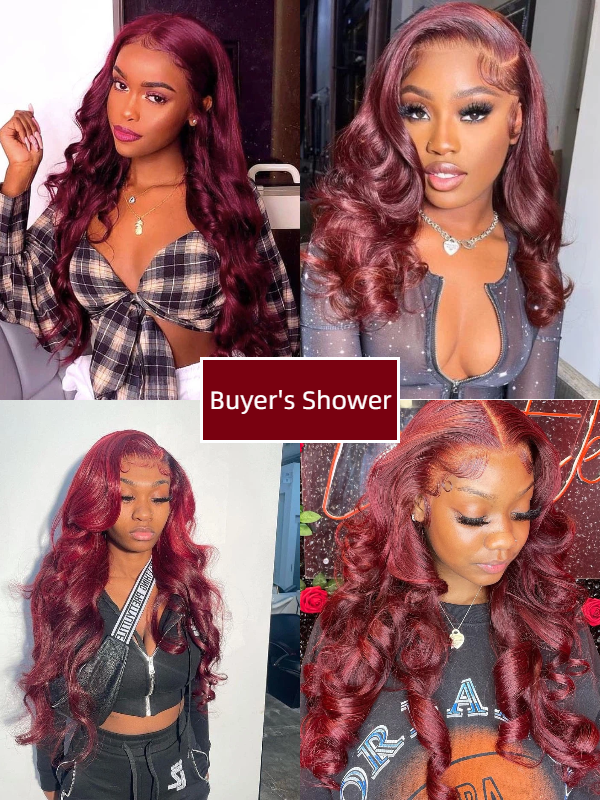 Burgundy 99J Body Wave Bundles Human Hair Extenciones for Women