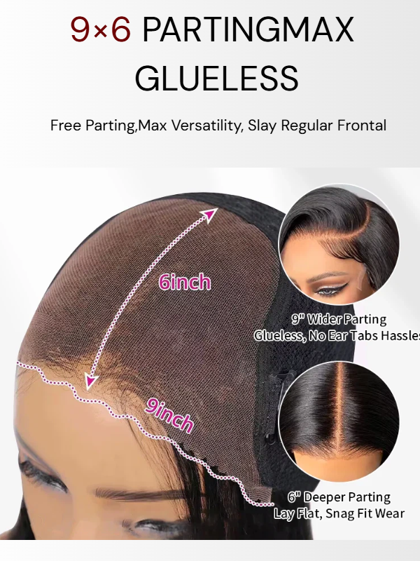 Parting Max 9x6 Glueless Wig #1 Jet Black Loose Deep Wave Wig Pre Plucked & Bleached Ready to Go