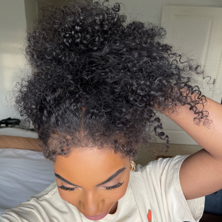 Type 4C Edges Wig | Glueless Burmese Curly 4c Hairline 7×6/13×6 Human Hair Wigs - sterlyhair