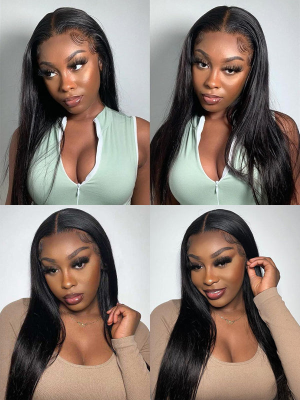 Perruque frontale en dentelle Sterly 13×4 avec 3 mèches de cheveux pré-épilés 