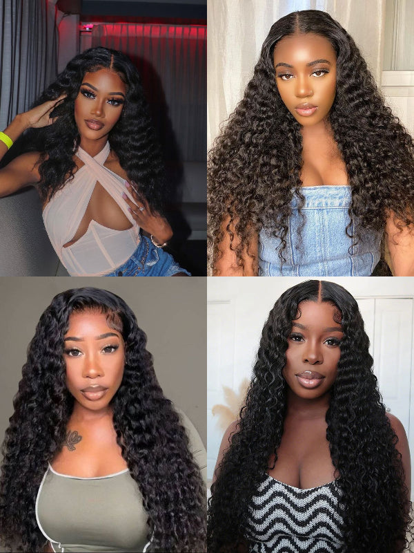 Lot de 3 mèches Deep Wave Sterly Hair avec dentelle frontale 13×4 