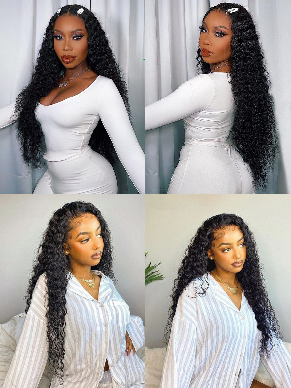 Lot de 3 mèches de cheveux bouclés Sterly Hair avec dentelle frontale 13×4, 100 % cheveux humains vierges 