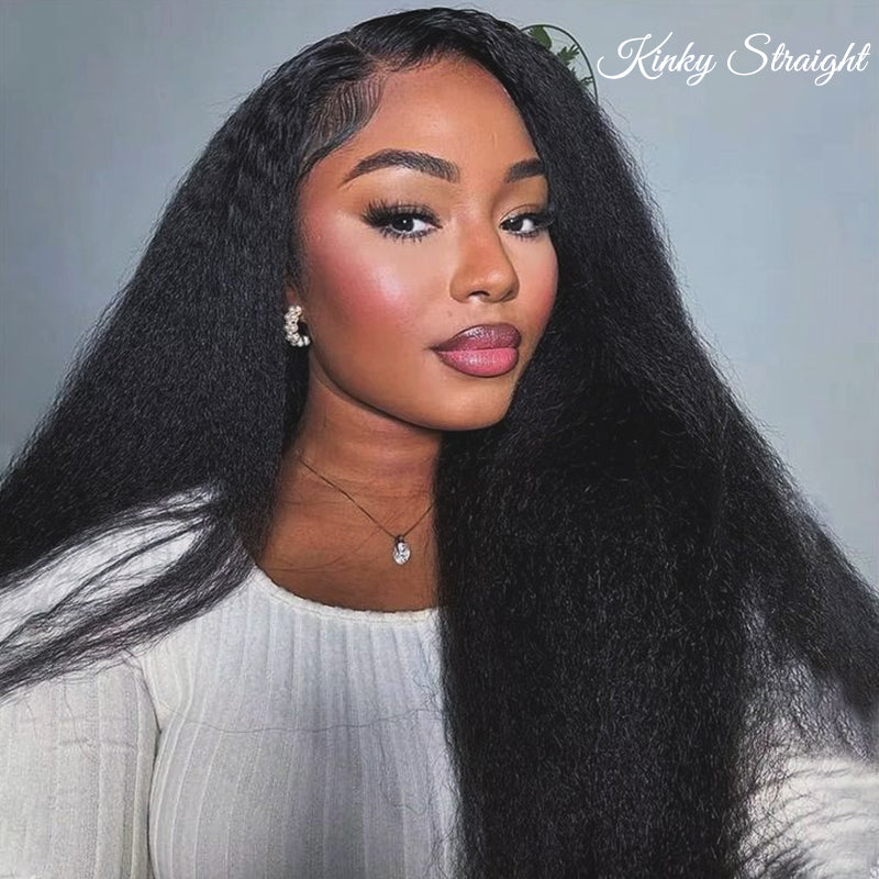 360 Lace Frontal Wigs Yaki-Straight / Kinky-Straight Human Hair Wigs For Women Sterly Hair