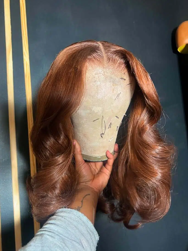 Sterly Copper Brown Frontal Wigs Human Hair 13×6 Loose Body Short Bob Wigs - sterlyhair