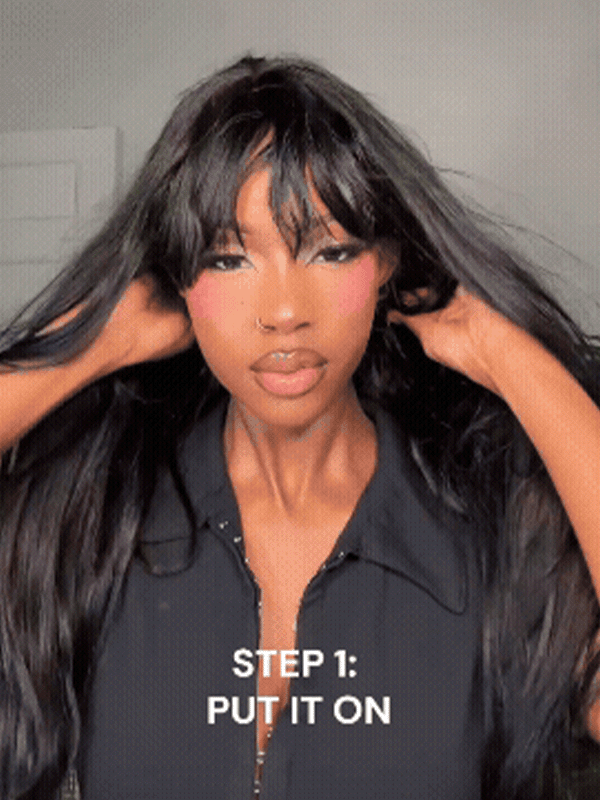 TikTok Hot | True Scalp Glueless Realistic Yaki Straight Ultra Natural Minimalist Lace Wig with Bangs - sterlyhair