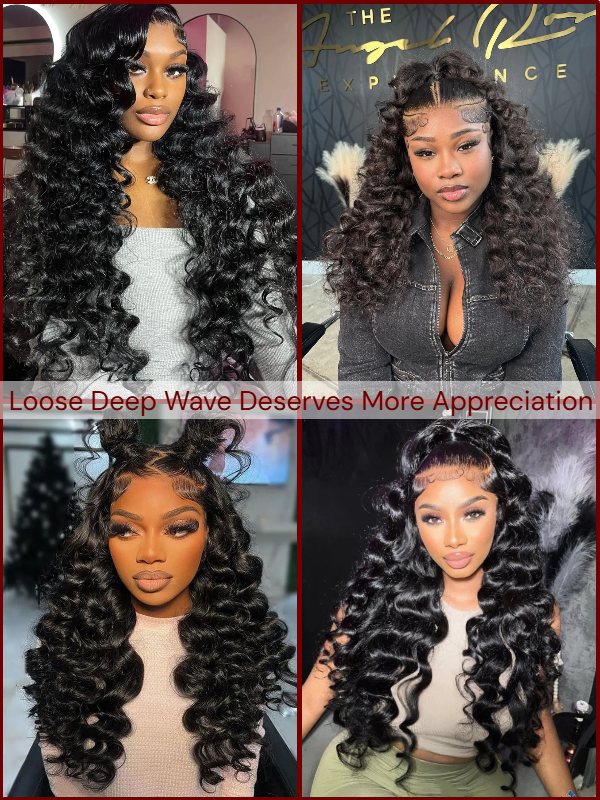 #1 Jet Black Hair Wig Loose Deep Wave Lace Front Wigs Human Hair - sterlyhair