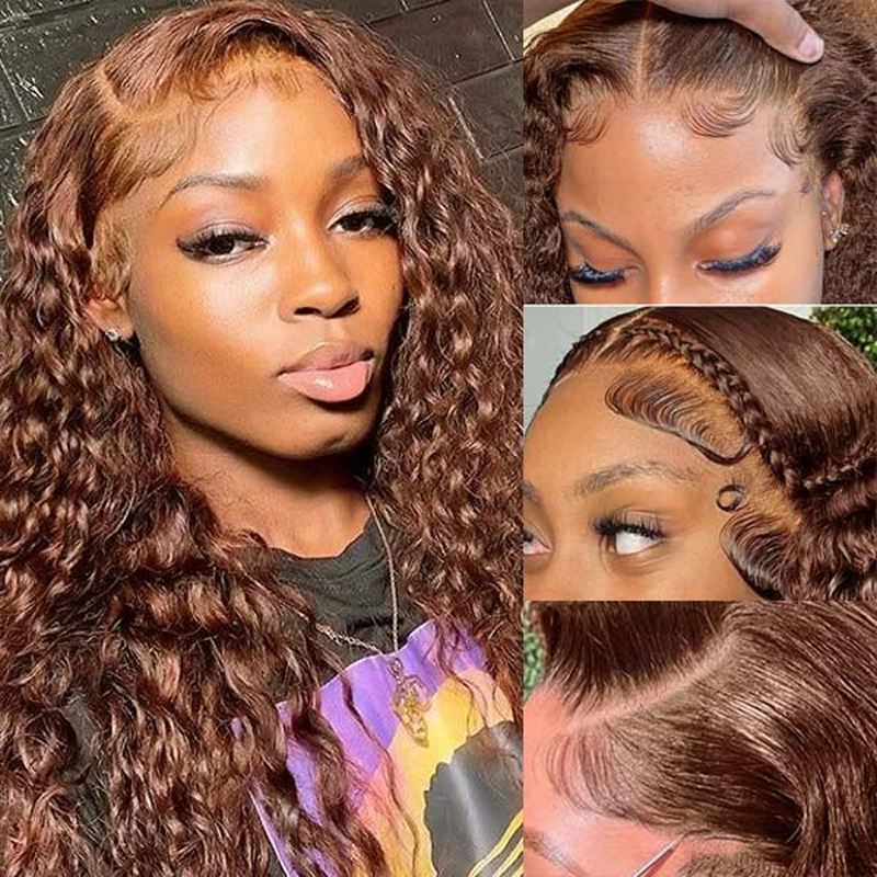 2024 Clearance Sale |#4 Chocolate Brown Deep Wave Human Hair Wig