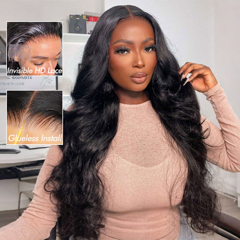 Effortless Body Wave Glueless 7×6 Closure Real HD Lace Snugfit Wig 100% Human Hair - sterlyhair