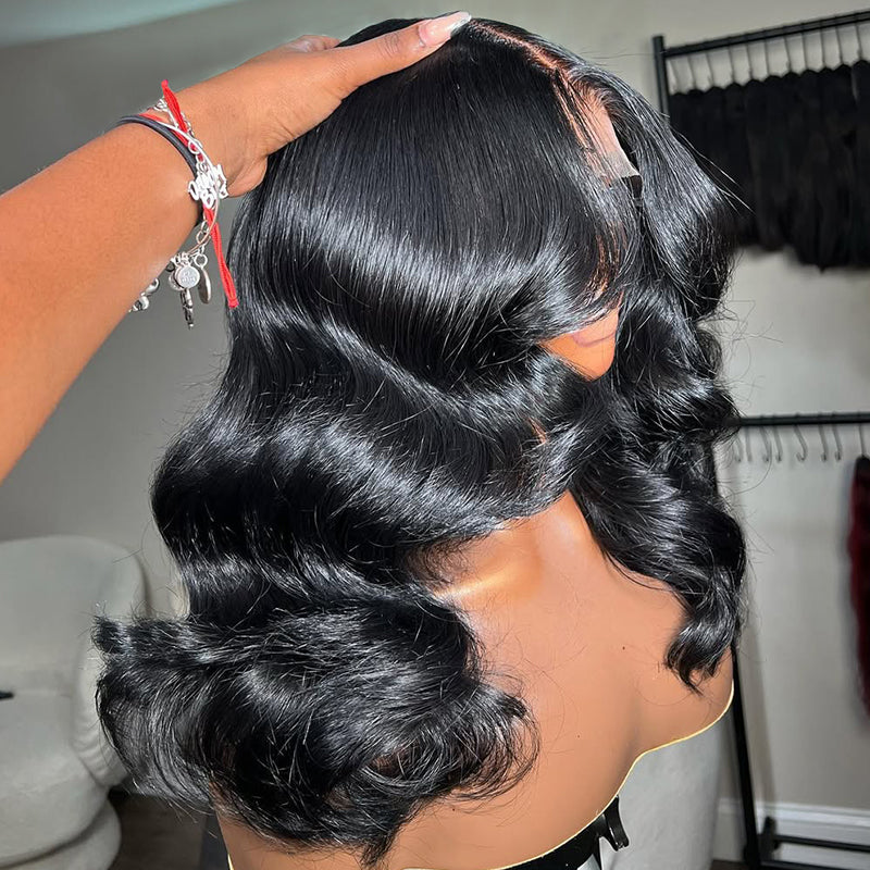 #1 Layered Cut Glueless 7×6 Pre-cut Lace Body Wave Human Hair Wigs 220% Density