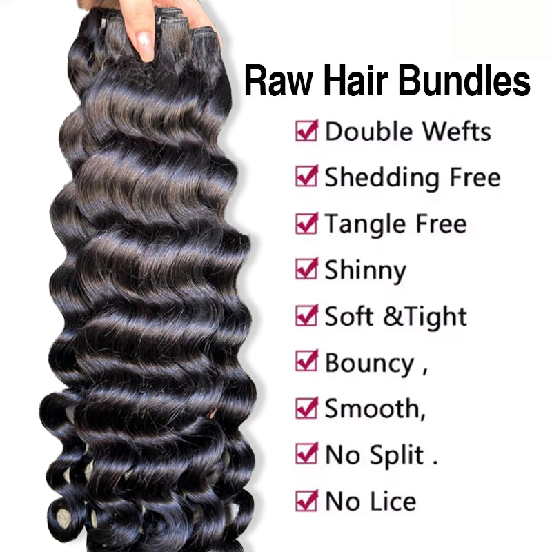 Raw Loose Deep Wave Bundles High Quality 100% Human Hair Sterly Hair