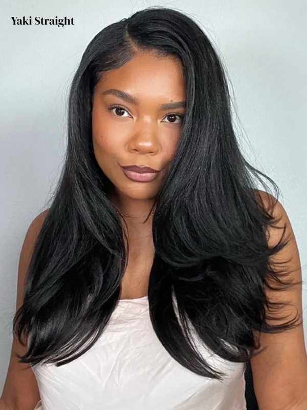 3-In-1 Half Wig Yaki Body/Yaki Straight Glueless Flexi-Fit Drawstring Wig Beginner Friendly