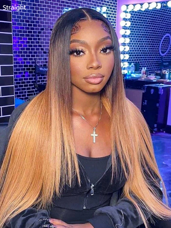Ombre Color U part Wig Body Wave 100% Human Hair Wig