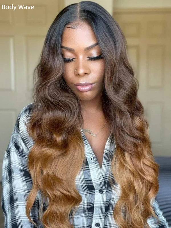 Ombre Color U part Wig Body Wave 100% Human Hair Wig