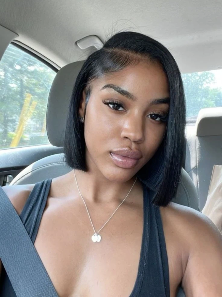 Sterly #1 Jet Black Human Hair Wigs Layered Cut Glueless HD Minimalist Lace Short Wig - sterlyhair