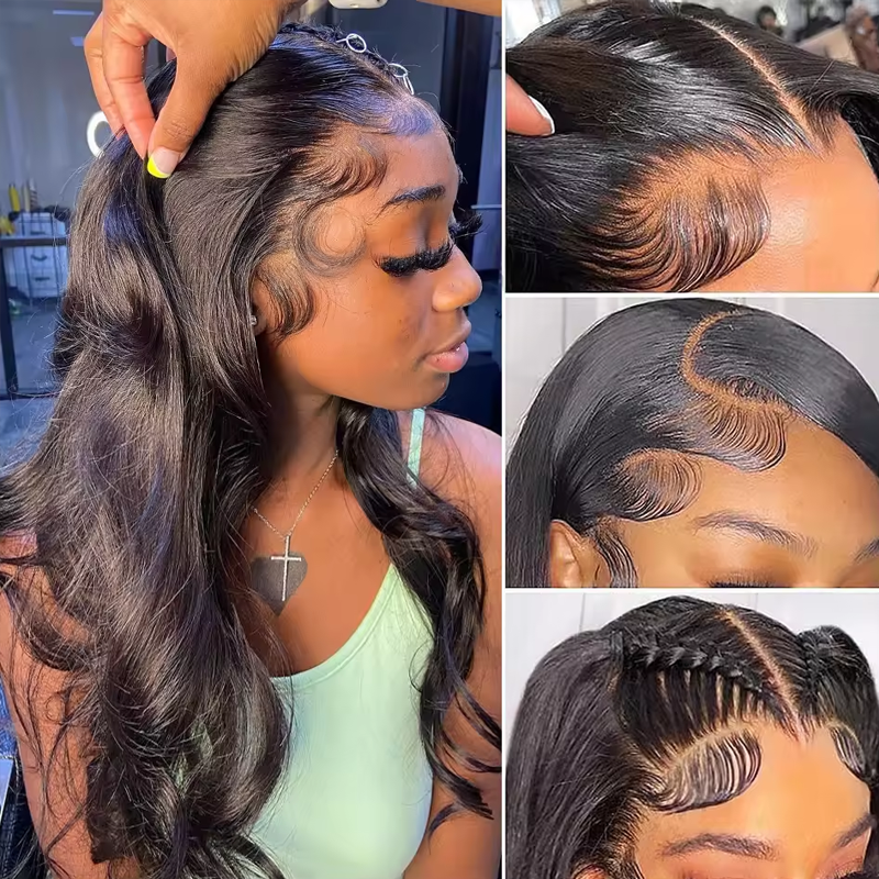 Premium Super Double Drawn Human Hair Wigs Raw Hair 13×6 Lace frontal Body Wave Wig 250% Density - sterlyhair