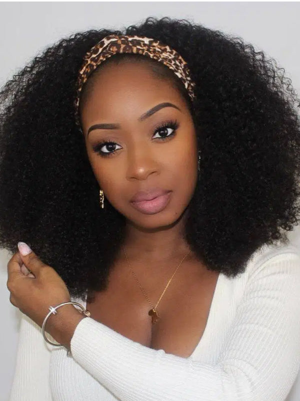 3c/4a Kinky Curly Headband Wig Human Hair Natural Curls Glueless Human Hair Wigs - sterlyhair