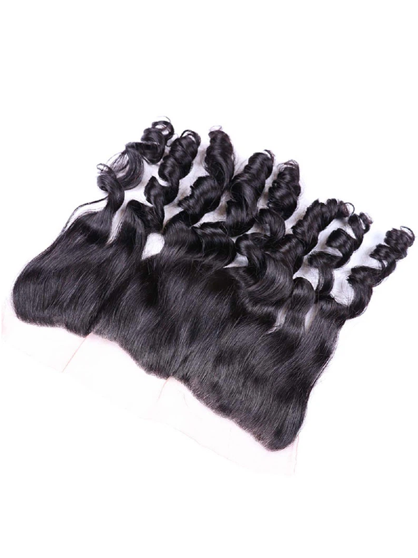 Lot de 3 mèches de cheveux vierges ondulés Sterly Hair avec dentelle frontale transparente 13×4 