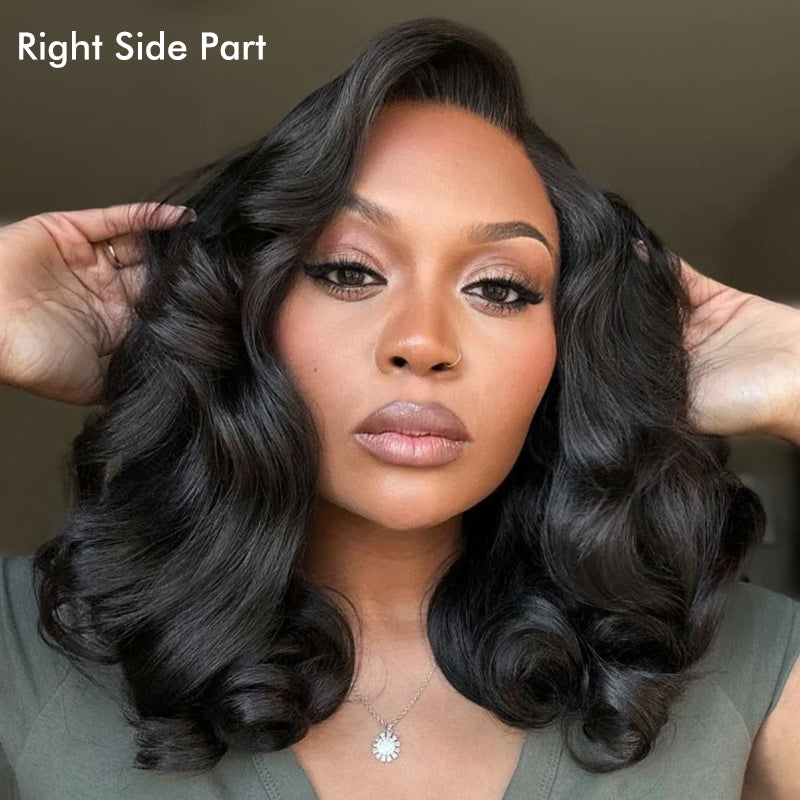 Affordable Natural Black Human Hair Bob Wigs Loose Body Bob Wigs