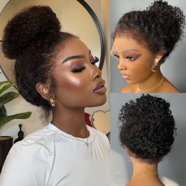 Type 4C Edges Wig | Glueless 360 Lace Frontal Wigs Kinky Curly Human Hair Wigs With Snug Fit Invisi-Strap - sterlyhair