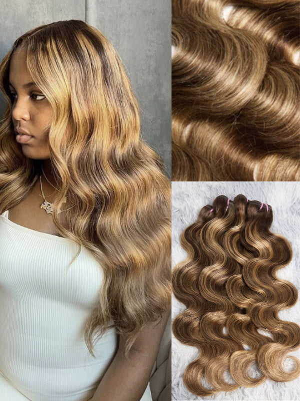 #4/27 Raw Body Wave Bundles High Quality 100% Human Hair Cuticle Aligned