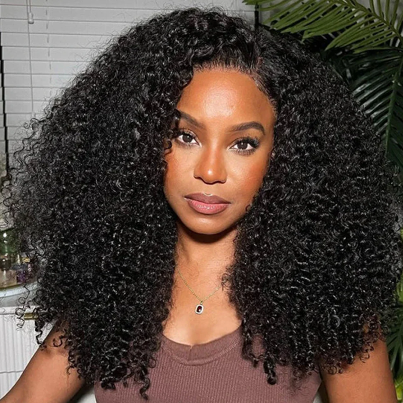 Kinky Curly Wig Glueless 13×6 PreMax Wig Flexi-Fit Drawstring Human Hair Wigs Pre Bleached - sterlyhair